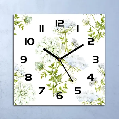 Produktbild von Wanduhr Echt-Glas-Küchenuhr Feldblumen Wiese Quarz Lautlos 30x30 Deko Bilder