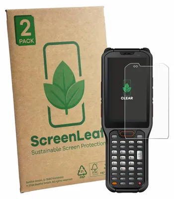 Produktbild von 2x ScreenLeaf Schutzfolie für Urovo RT40S nachhaltiger Displayschutz Display Schutz Folie Klar Transparent