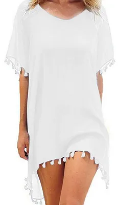 Productafbeelding van Hanaoops dames strandjurk, zomer, strandponcho, bikini, badpak, omslagdoek, strandkleding