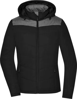 Produktbild von Sportliche Winterjacke mit Kapuze black/anthracite-melange, Gr. M