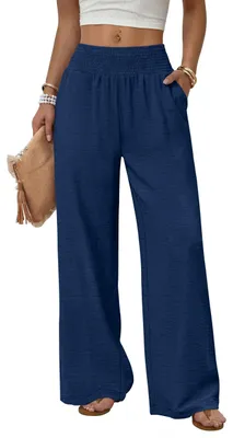 Produktbild von Damen Sommerhose - Hohe Taille Palazzo mit Taschen