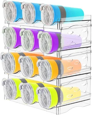 Immagine prodotto di Scaffale per vino impilabile a 4 ripiani - Organizer da cucina