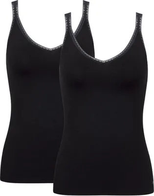 Produktbild von sloggi Damen Spaghettitop 2-Pack GO - BLACK - Größe S
