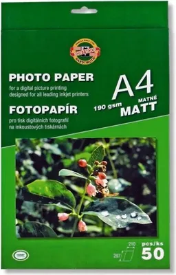 Zdjęcie produktu dla Papier fotograficzny Koh-i-noor A4 matowy 190g 50 szt