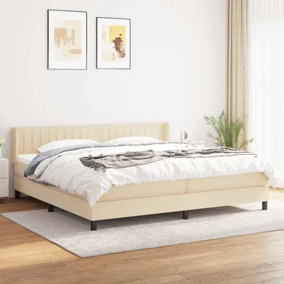 Produktbild von Boxspringbett mit Matratze Creme 200x200 cm Stoff