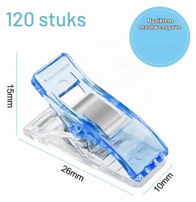Imagen del producto de Naaiclips de plástico, 120 unidades, de varios colores, para coser