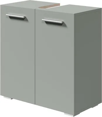 Zdjęcie produktu dla Szafka pod umywalkę do łazienki - Szafka z otworem na syfon - 60 x 30 cm - Matowy, zielony kolor