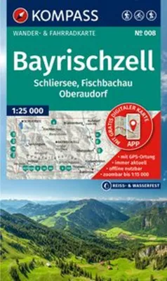 Immagine prodotto di Carta escursionistica KOMPASS 008 Bayrischzell, Schliersee, Fischbachau, Oberaudorf 1:25.000