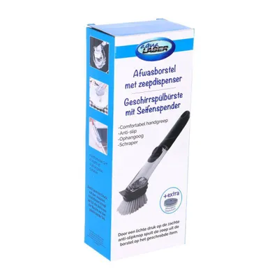 Produktbild von Overige Merken Aqua Laser Afwasborstel Met Dispenser + Schuurspons Zwart/Wit