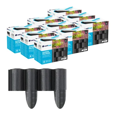 Produktbild von Cellfast-Gartenzaun Holzoptik frostbeständig Länge 21,6 m Farbe Anthrazit 34-032