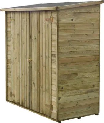 Image de Abri jardin bois adossable "Lipki " - 1.79 x 0.9 x 1.78/1.87 m - 1.61 m² - 12 mm - Avec plancher