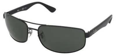 Produktbild von Ray-Ban RB3445, Erwachsener, Uni, Rechteckig, Schwarz, Polarisierte Linse, Metall