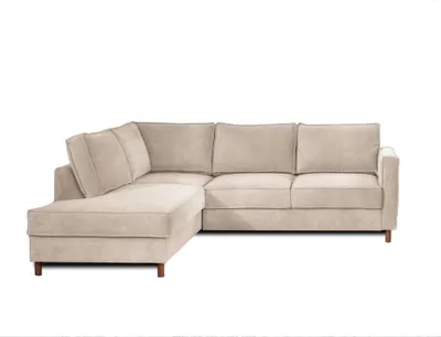 Produktbild von Lisa Design JAKE - Ecksofa mit Schlaffunktion - 5-Sitzer - Samt - links , Beige