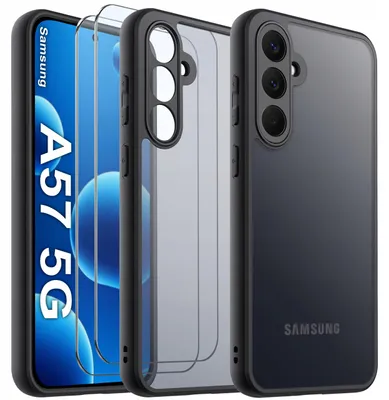 Zdjęcie produktu dla Etui Do Samsung A57 5G Case Wzmacniane Matowe Czarne Pancerne 2X Szkło