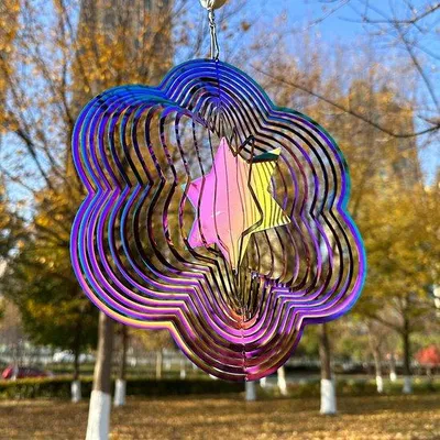 Produktbild von Windspinner Metall - Drehende Dekoration - Sechszackiger Stern