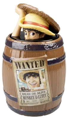 Zdjęcie produktu dla One Piece Keksdose Wanted Monkey D. Luffy Faß Barrel