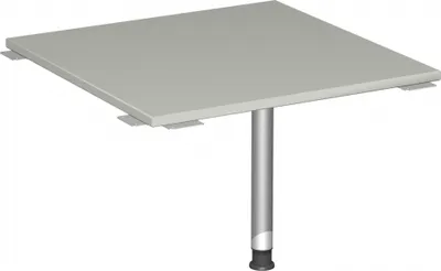Produktbild von Geramöbel Verkettungsplatte Volleck 90° mit Stützfuß, mit Kabelführung, inkl. Verkettungsmaterial, höhenverstellbar, 800x800x680-800, Lichtgrau/Silber, S-555008-LS