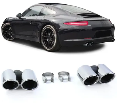 Doppelrohr Endrohre Poliert für Porsche 911 991.1 ab 2011-2015 / 3.4 350PS