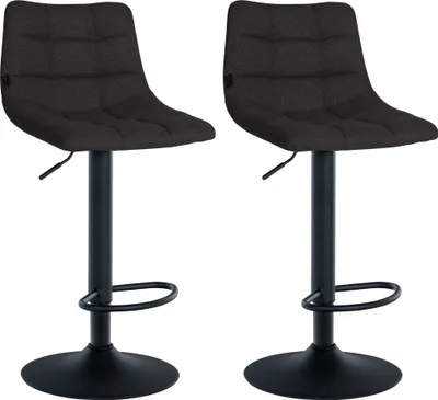 Produktbild von 2er Set Barhocker HLO-CP266 Stoff schwarz schwarz