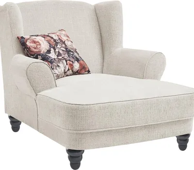 Produktbild von Loveseat - 126 x 142 cm - Beige - Webstoff - mit Kissen