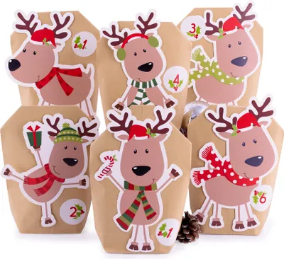 Produktbild von pajoma® Adventskalender Rentie zum Befüllen,  24 Papiertüten