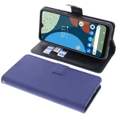 Produktbild von foto-kontor Tasche kompatibel mit Fairphone 4 Schutzhülle Book Style blau Schutz Hülle Buch