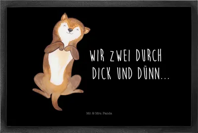 Produktbild von Mr. & Mrs. Panda fußmatte Hund Streicheln 50 x 75 cm - Schwarz - Geschenk, Niedlich, Bodenvorleger, Hundeliebe, Hunde, Fußabstreifer, Gummimatte, Schmutzfangmatte, Süß