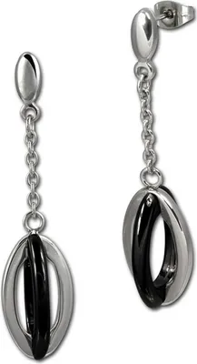 Produktbild von Amello silberfarben schwarz glänzend Damen Ohrschmuck D2ESOX09S