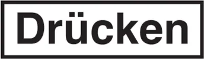 Produktbild von Dreifke® Türschild, Drücken, Folie, 30 x 90 mm, Folie selbstklebend 1 Stk.