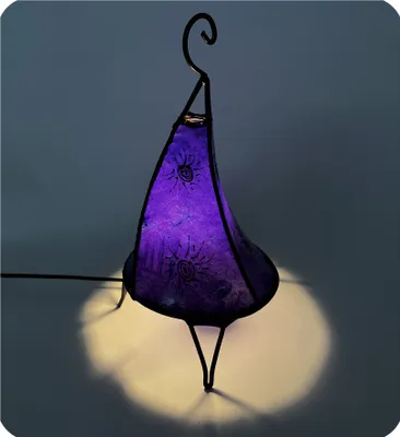 Produktbild von Orientalische Lampe Hennalampe marokkanische Lederlampe Tischleuchte Stehleuchte Henna Tissir Sonne 35-38 cm, lila