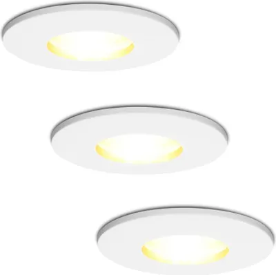 Produktbild von hoftronic LED Einbaustrahler 4W 345 Lumen 2700K IP44 Weiß 3er Set