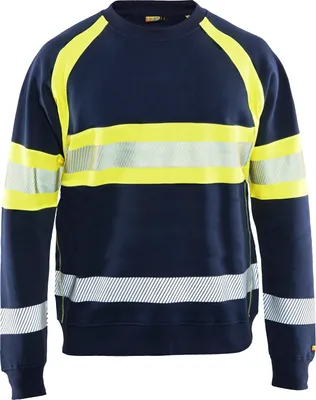 Produktbild von High Vis Sweater "3359 " - Blakläder Marineblau/ High Vis Gelb 6XL