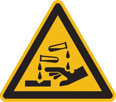 Produktbild von Dreifke® Warnschild, Warnung vor ätzenden Stoffen W023 | Alu geprägt | 200x0 ...