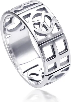 Produktbild von MATERIA Damen Ring Liebe Freiheit Frieden 925 Silber antik e Fertigung #SR-122