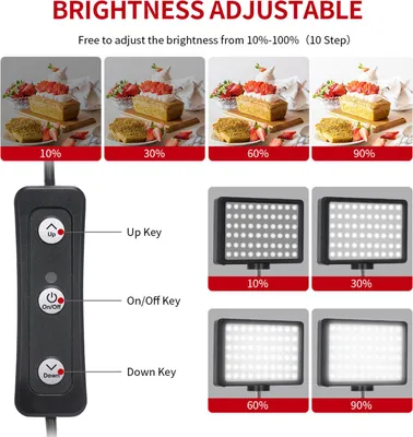 Obrázok produktu pre 2-pack stolová USB LED video svetelná súprava s 2 * stmievateľným výplňovým svetlom 5600K + výsuvný statív, flexibilná guľová hlava 8 farebných filtrov (červená/žltá/modrá/biela) na osvetlenie konferencií, živé vysielanie, nahrávanie, produktovú fotografiu