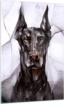 Produktbild von Bilder auf glas - Einteilig - Hund Abstraktion - 70x100cm - Glasbilder - Wandbilder - Bilder - zum Aufhängen bereit - Wanddekoration aus Glas - Glas Bilder - Wandbild auf Glas - GPA70x100-3999