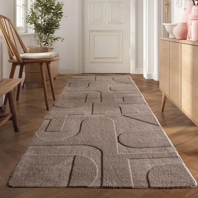Zdjęcie produktu dla Teppium Dywan Boho Skandynawski Krótkow?osy z Efektem 3D Prany Mi?kki i Nowoczesny do Salonu, Rozmiar: 80x150 cm