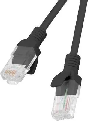 Produktbild von Lanberg KAT.5E UTP-Patchkabel 0.5M 10Stück schwarz (PCU5-20CC-0050-BK)