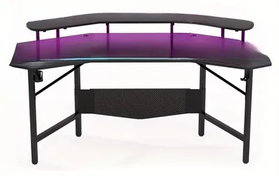 Produktbild von Gaming-Schreibtisch – Ergonomisches Flügeldesign – Robuster Metallrahmen – Schwarz