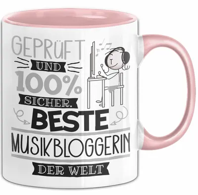 Produktbild von Beste Musikbloggerin Der Welt Tasse Geschenk für Eine Musikbloggerin  Und Sicher Geschenkidee Geburtstag Weihnachten (Rosa)