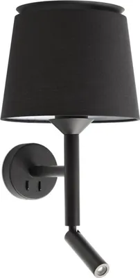 Zdjęcie produktu dla Wewnętrzna lampa ścienna SAVOY z czytnikiem czarny/czarny 20303-93