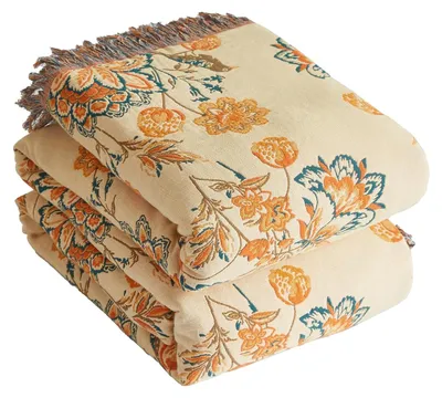 Productafbeelding van TRANKIELO® - Premium boho-bedsprei 100% katoen - Dubbelzijdige mousselinedeken 150x200 cm - Hypoallergeen en temperatuurregulerend
