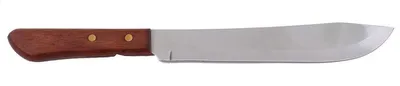 Produktbild von 051 Thailand Küchen-Messer mit Holzgriff 32,5 cm, 3,5 cm breit, Fleischmesser rostfrei, AAF Nommel ®