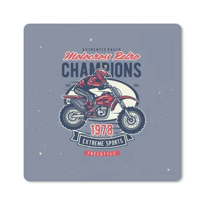 Produktbild von MuchoWow® Mauspad Mousepad Mancave - Sport - Motocross - Retro 20x20 cm - Mousepads - Maus Mat - Pad - Mausunterlage - Desk Mat - Bureauartikeln