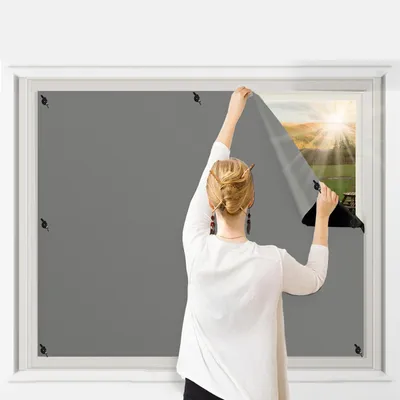 Produktbild von Verdunkelungsrollo ohne Bohren mit Saugnäpfen Tragbarer Verdunkelung Sonnenschutz Gardinen für Fenster Dachfenster, 140x80cm