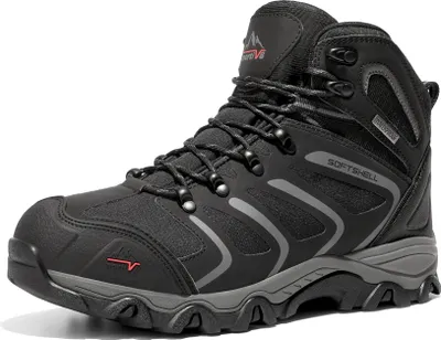 Produktbild von Herren Outdoorschuhe Wanderstiefel Wanderschuhe Wasserdicht Mid Kletterschuhe, Farbe: Schwarz, Größe:42