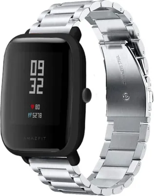 Produktbild von Strap-it Titanarmband - Kompatibel mit Amazfit Bip Armband Ersatzarmband Edelstahl - Titanium - Hochwertiges Material - für Smartwatch 20mm Armband Silber