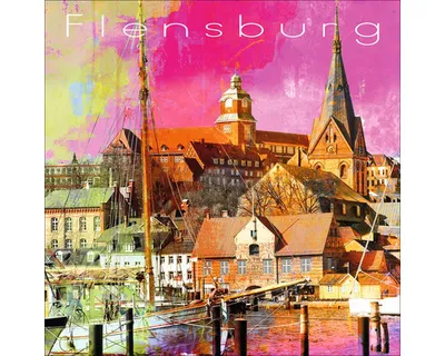 Produktbild von Glasbild Flensburg Hafen IV 50x50 cm