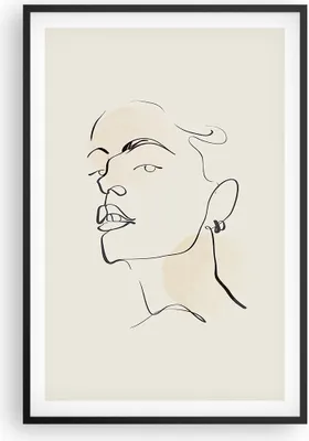 Produktbild von Gerahmtes Poster - Schwarzer Rahmen - Minimalismus Porträt Linie - 61x91,5 cm - Wand Bild - Wanddeko - Wandbilder - Kunstposter - Wandposter - Bilderrahmen - Bilder - Kunstdruck - P2BPA61x91-4815