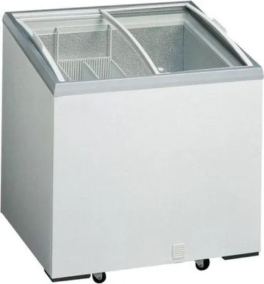 Produktbild von KBS Eiscreme Tiefkühltruhe mit Glasschiebedeckel 158 Liter 725x635x890mm  Rollen